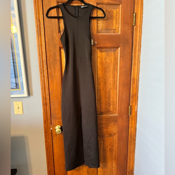 Zara Open Twist Back Neoprene Scuba Maxi Dress - Picture 2 of 6